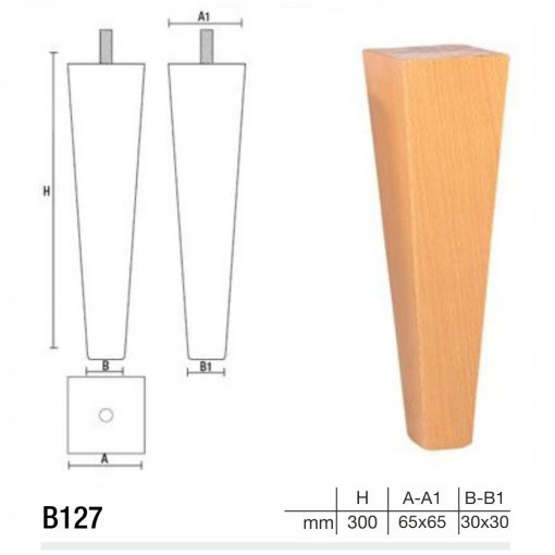 Mobilier lemn masiv - Picioare mobilier B127 Picioare mobilier